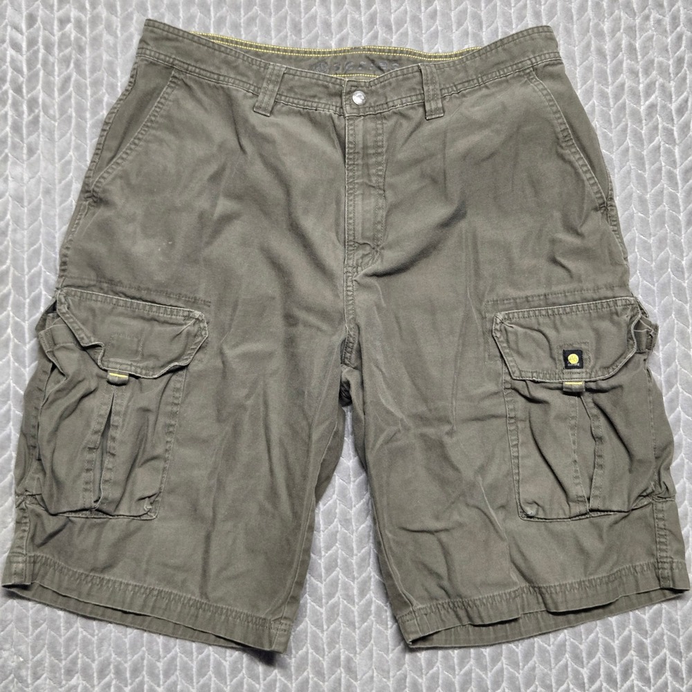 The North Face A5 Series Men Olive Green Cotton Cargo Shorts Size 36 Y2K Vintage